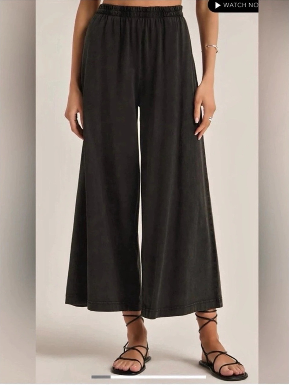 Z Supply Scout Wide Leg Pants in Black Size Medium